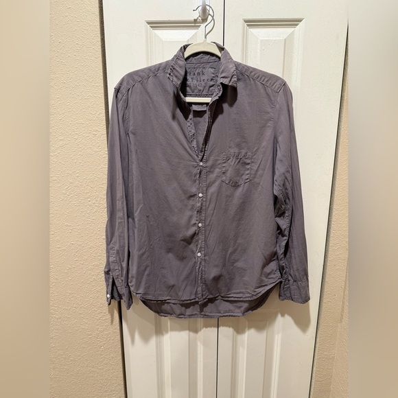 Frank and Eileen Eileen Italian Cotton Gray Button Up Shirt , size XS - Picture 8 of 10